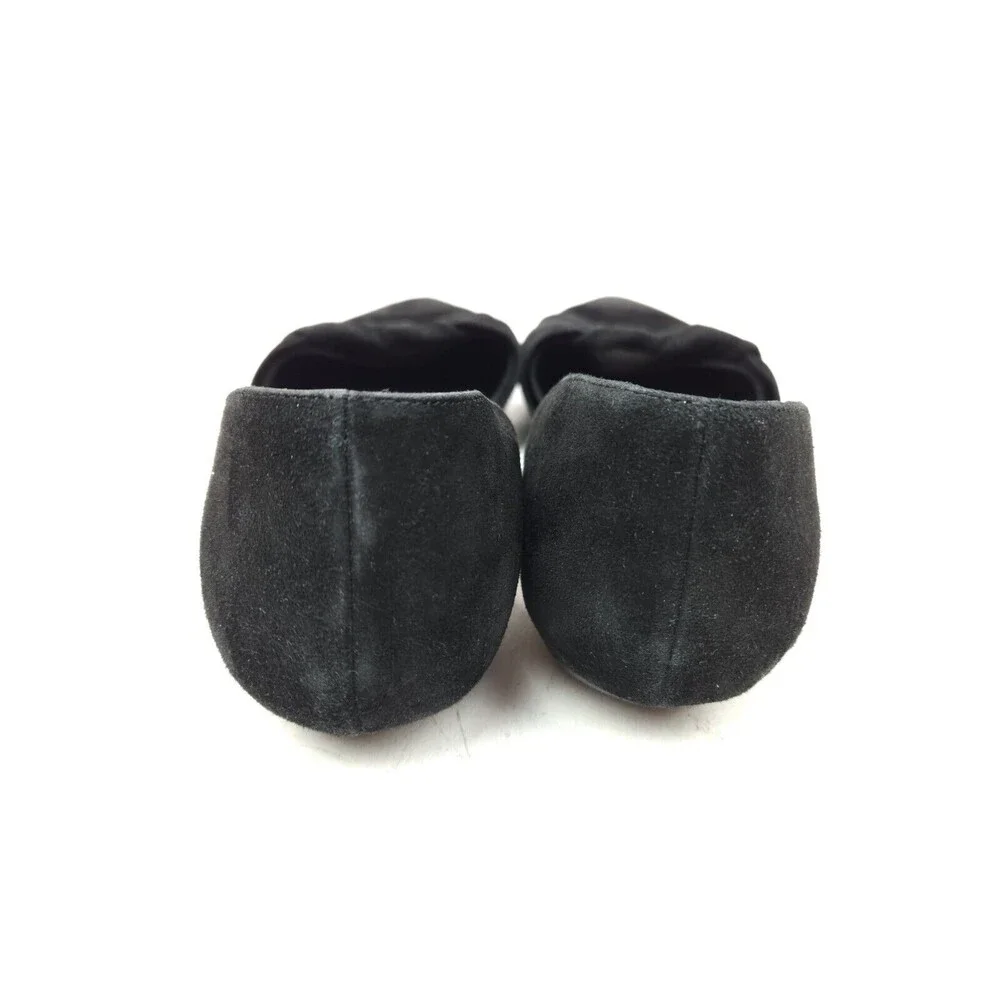 Eileen Fisher Black Hilly Suede d'Orsay Shoes Low Heel Sz 8.5 Wedge Modern
